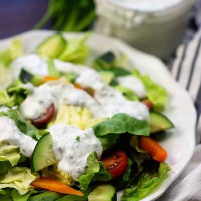 healthy ranch dressing on salad