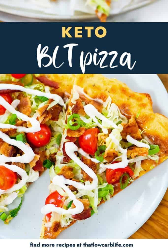 Slices of BLT pizza on whitep late.