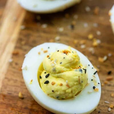A close up of food on a plate, with Egg