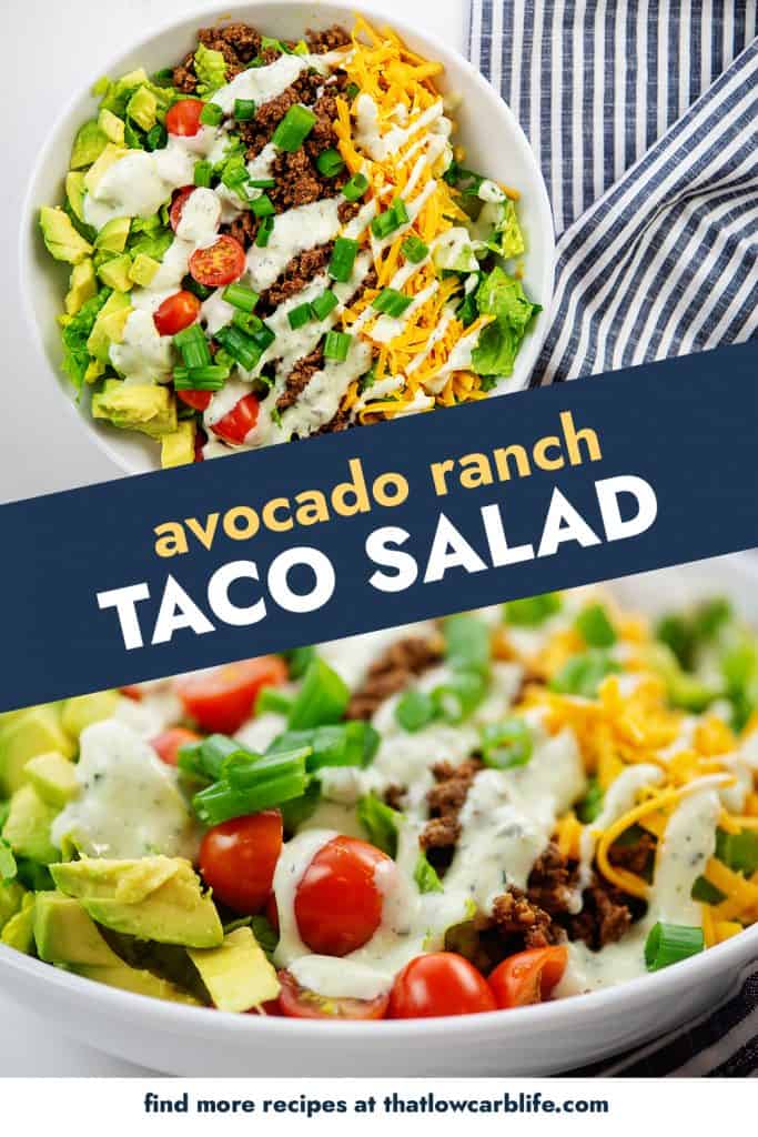 avocado ranch taco salad photo collage